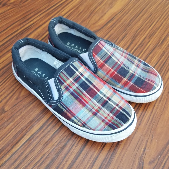 basic editions canvas slip ons